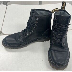 Dr Martens Awley Combat Biker Ankle Boots Mens 13 M Black Leather High EUC